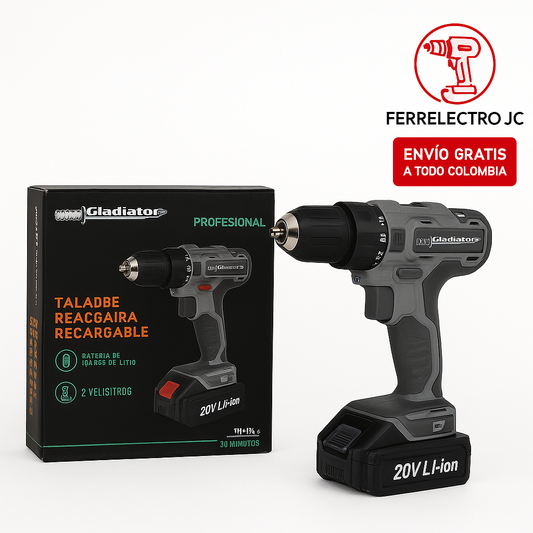 Taladro Percutor Recargable Gladiator Pro 18V (2 baterías) 2Ah