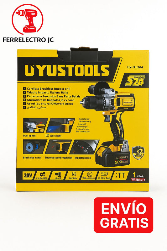 Taladro Percutor Inalámbrico Uyustools Brushless 20V 30Wh 2Ah– UY-ITL204