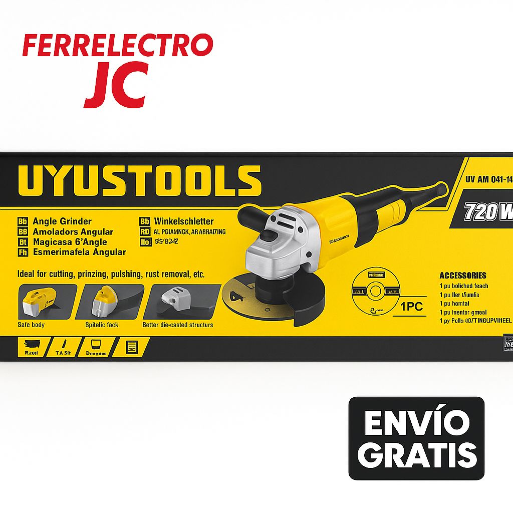 Pulidora Angular Uyustools 720W – 4.5” Profesional