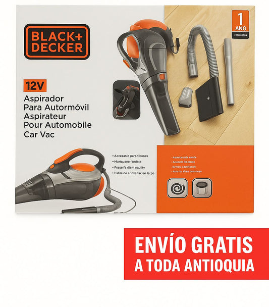 Aspiradora para Automóvil Black+Decker 12V con Accesorios